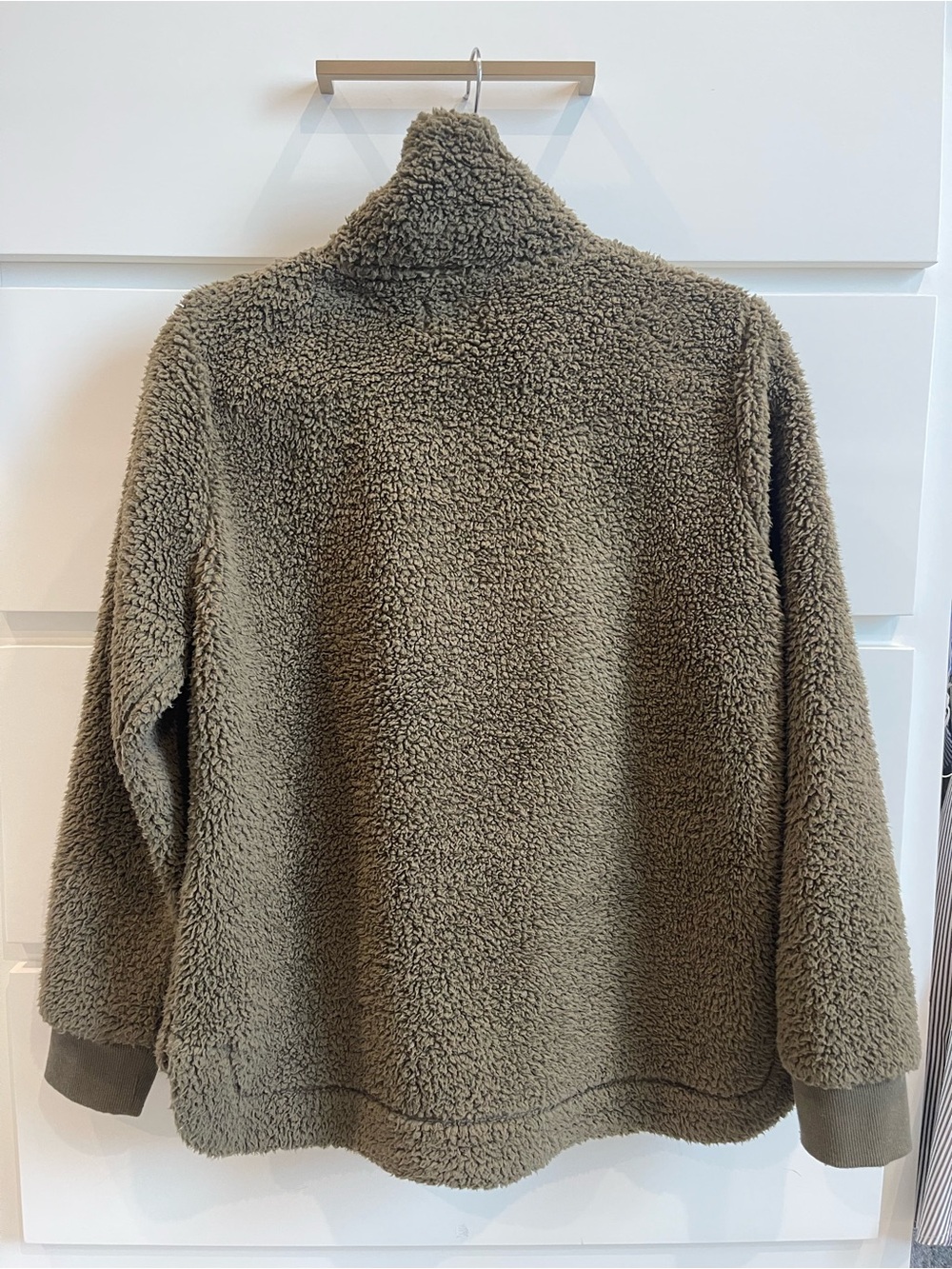 Calvin Klein Green Fuzzy Half-zip Jacket - Picture 2 of 5